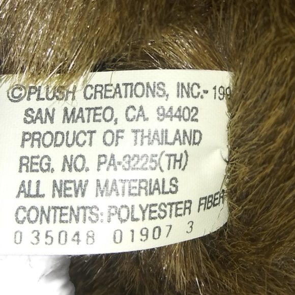 VTG Fluffy Friends Realistic Brown Stuffed Monkey Chimp Plush Creations Inc NOS - Picture 7 of 11